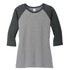 District The Tri Blend 3/4 Sleeve Tee | Ladies Black/Grey Shirts & Tops
