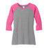 District The Tri Blend 3/4 Sleeve Tee | Ladies Pink/Grey Shirts & Tops