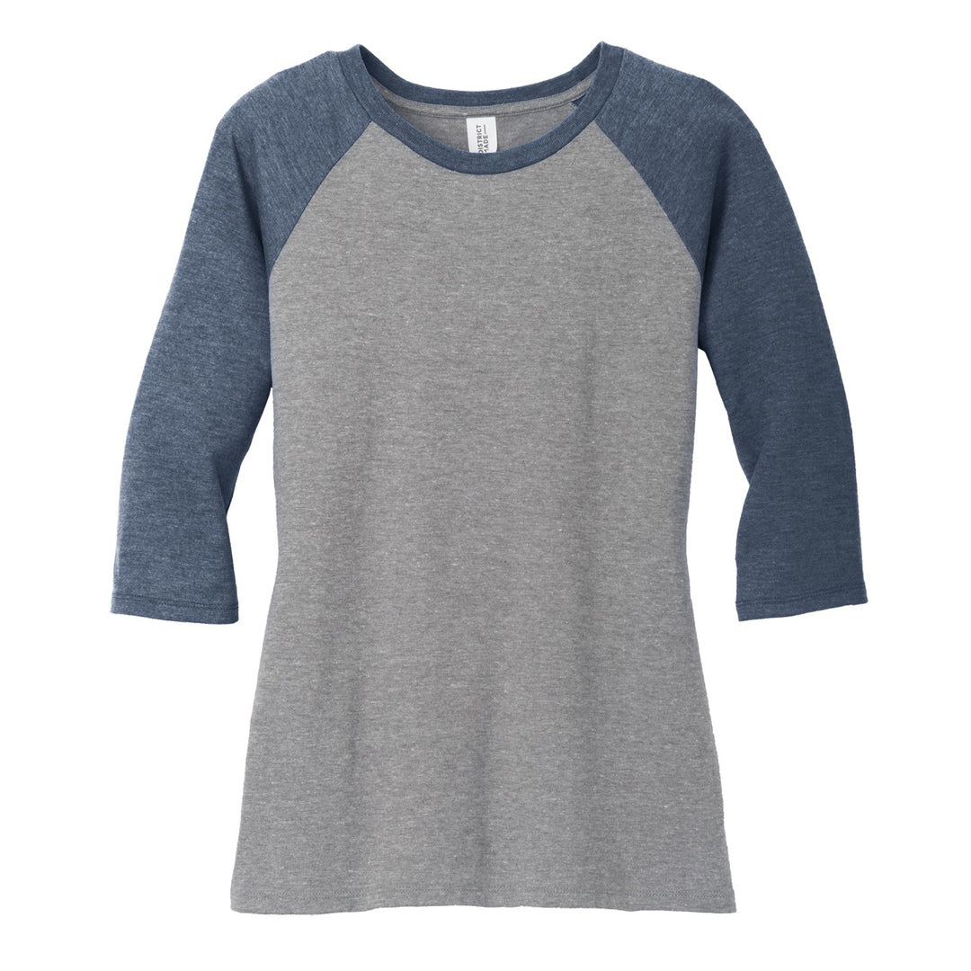 District The Tri Blend 3/4 Sleeve Tee | Ladies Navy/Grey Shirts & Tops