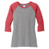 District The Tri Blend 3/4 Sleeve Tee | Ladies Red/Grey Shirts & Tops
