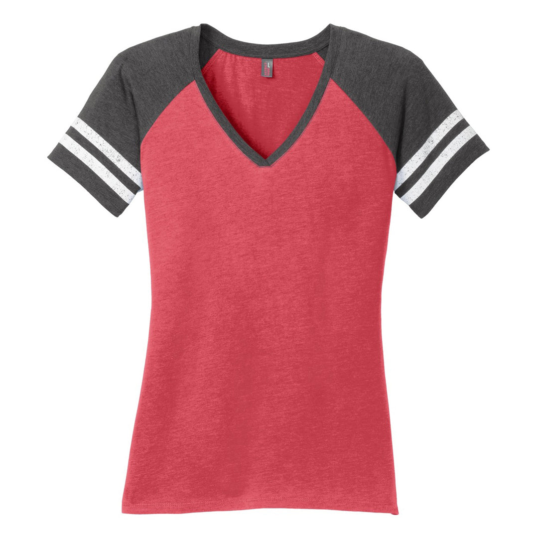District The Game Day Tee | Short Sleeve | Ladies Red/Charcoal Shirts & Tops