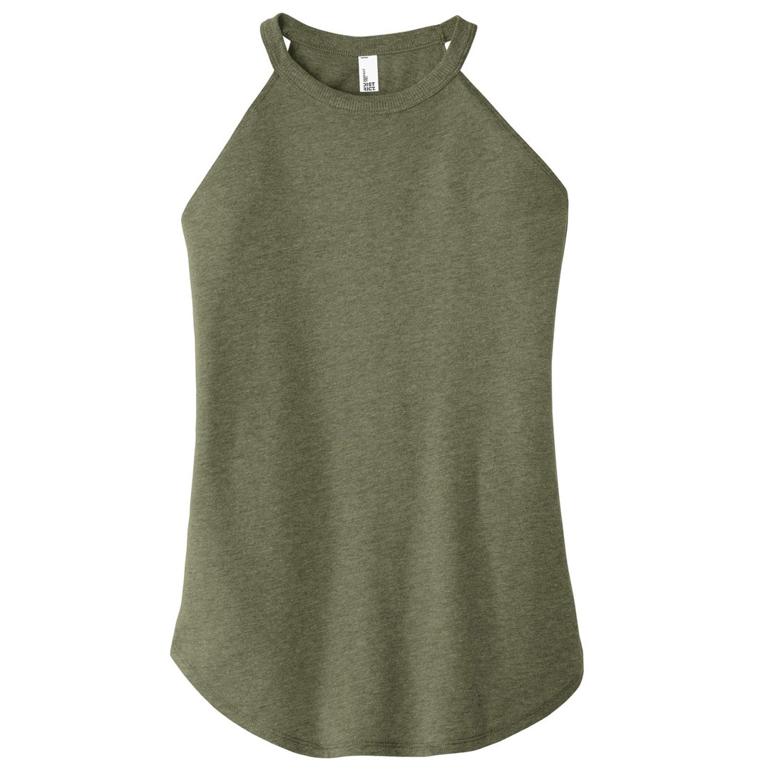 District The Rocker Tank | Ladies Military Green Marle Shirts & Tops