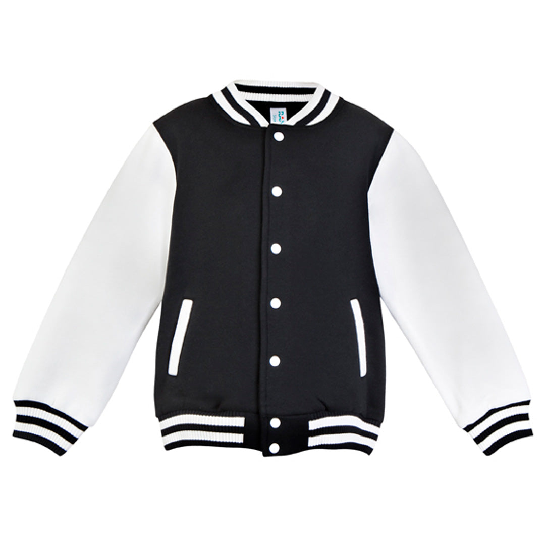 Ramo The Varsity Jacket | Toddlers Black/White Coats & Jackets