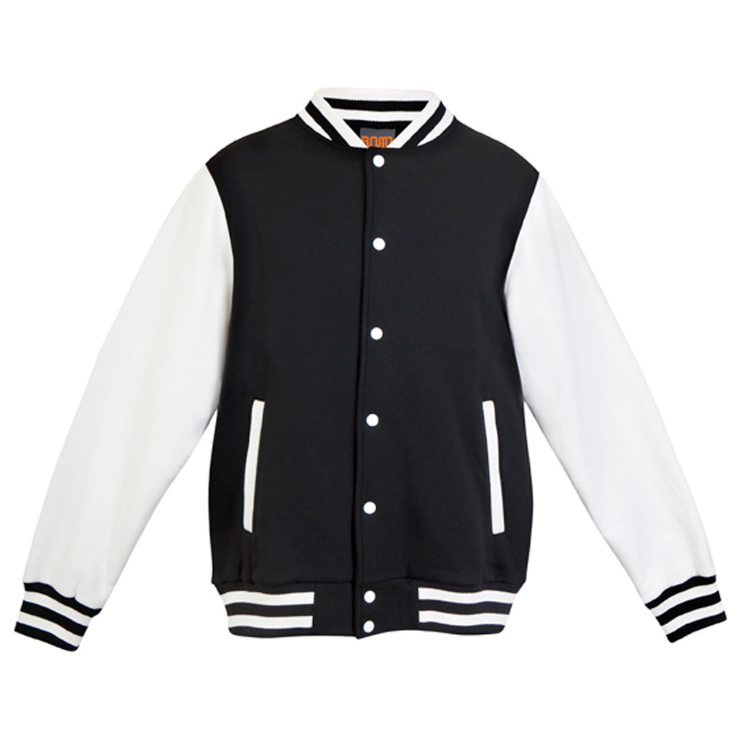 Ramo The Varsity Jacket | Mens Black/White Coats & Jackets