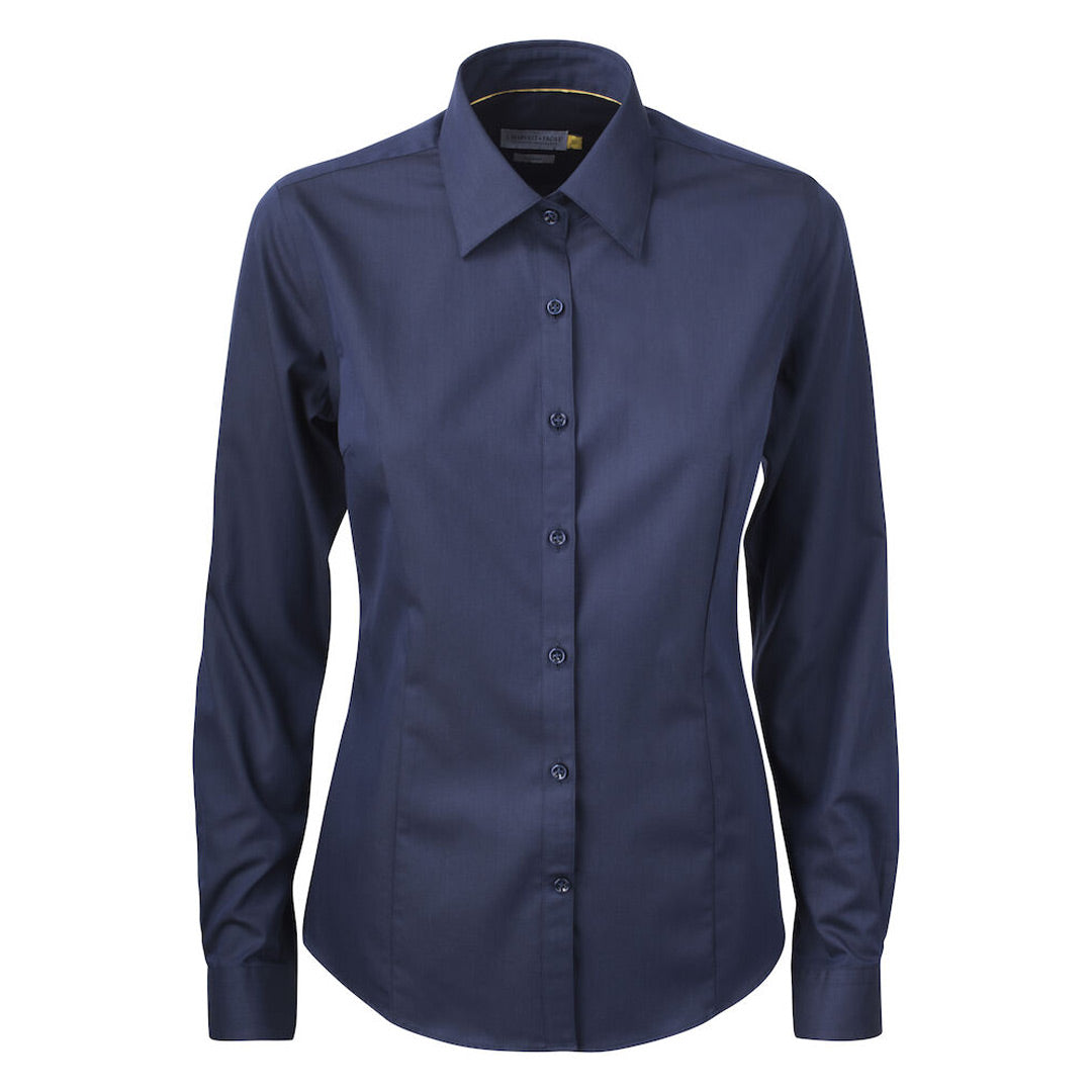 James Harvest The Yellow Bow 50 Shirt | Ladies | Long Sleeve Navy Shirts & Tops