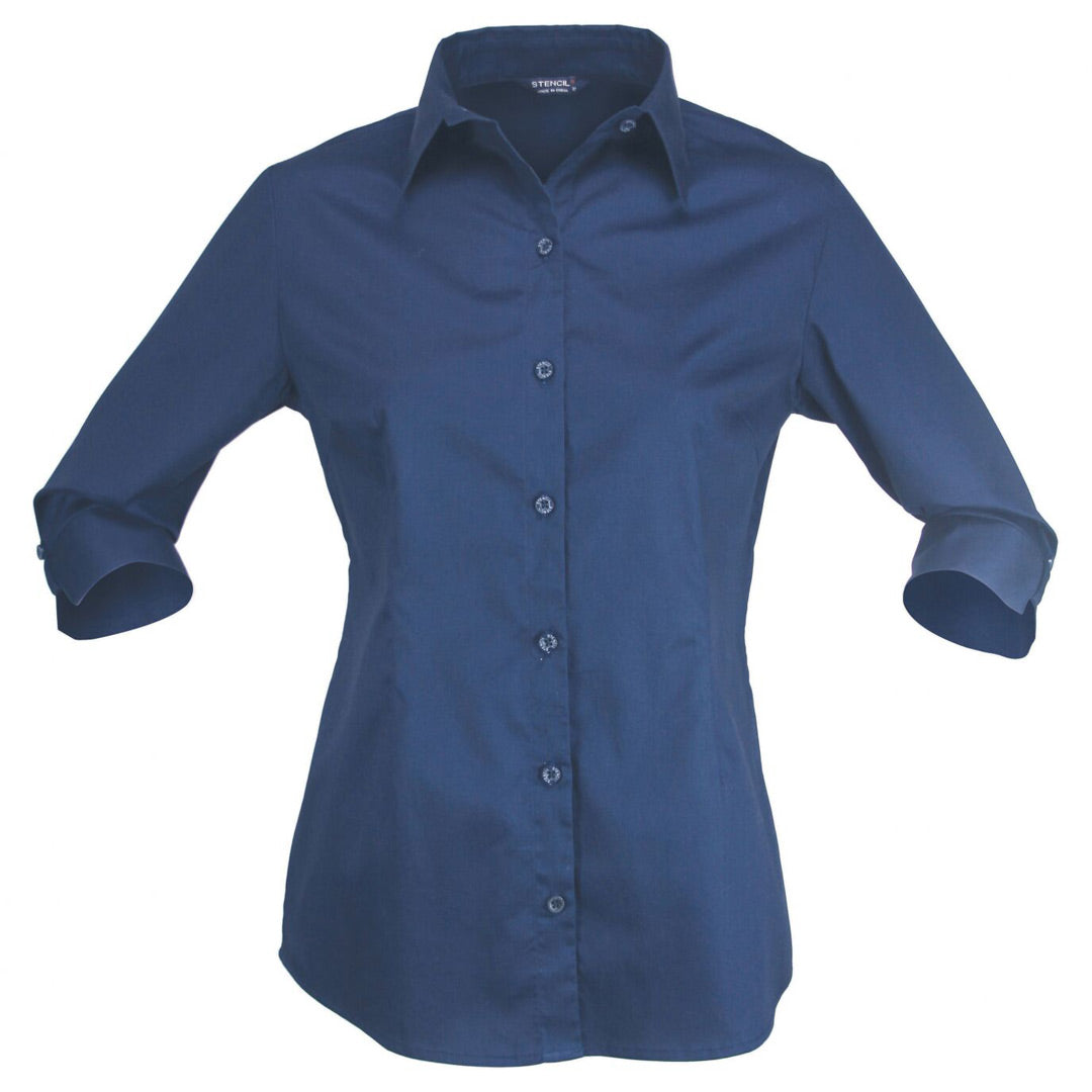Stencil The Candidate Shirt | Ladies | 3/4 Sleeve Navy Shirts & Tops