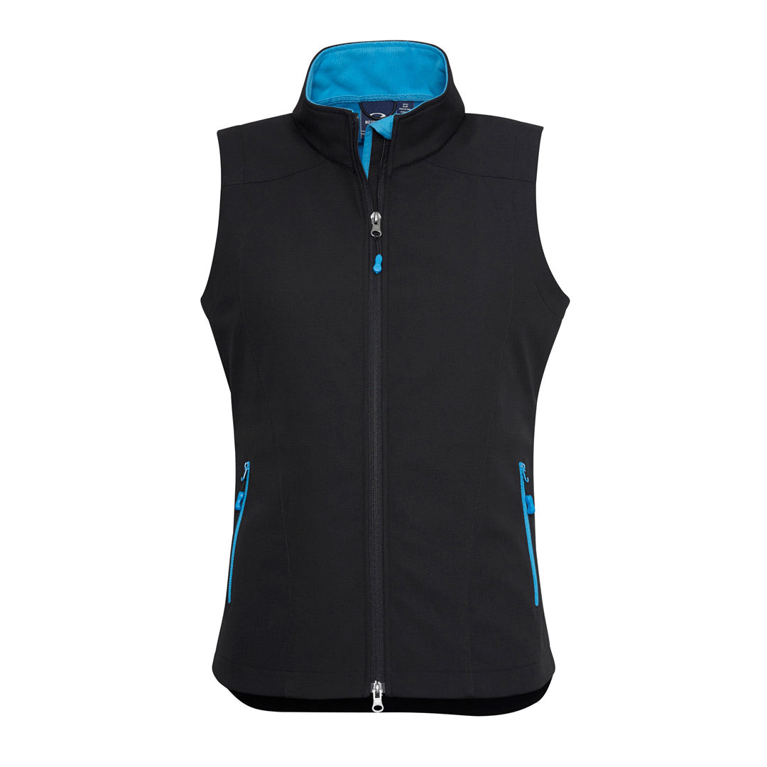 Biz Collection The Geneva Vest | Ladies Black/Cyan Coats & Jackets