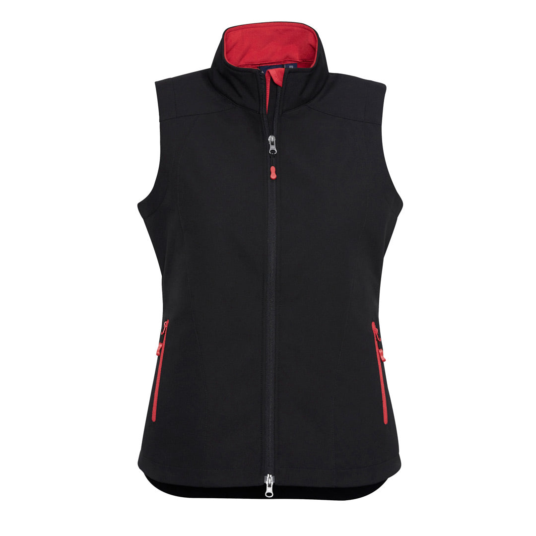 Biz Collection The Geneva Vest | Ladies Black/Red Coats & Jackets