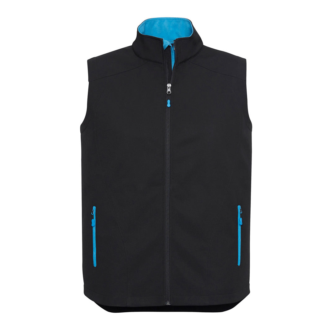 Biz Collection The Geneva Vest | Mens Black/Cyan Coats & Jackets