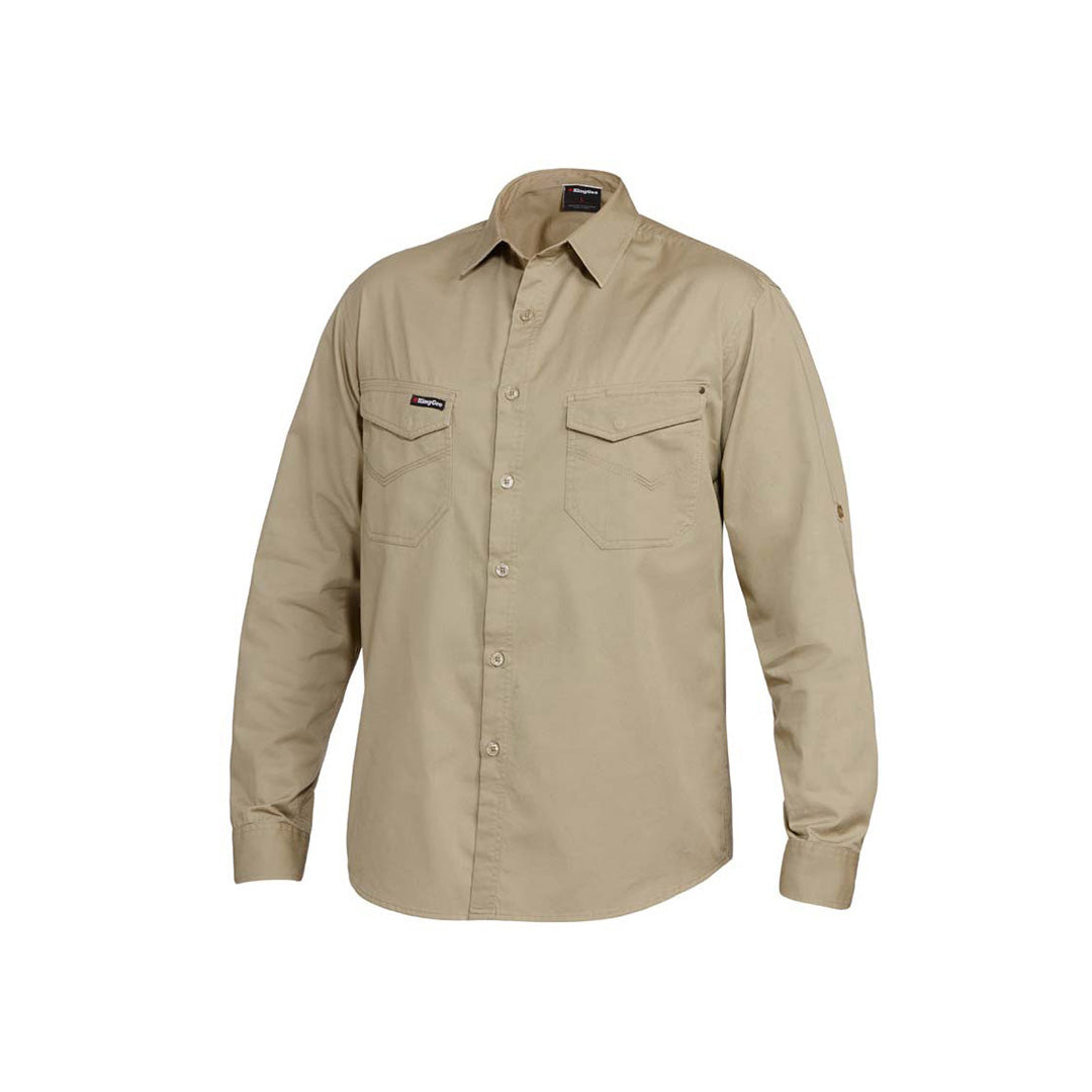 KingGee The Tradie Shirt | Mens | Long Sleeve Khaki Shirts & Tops