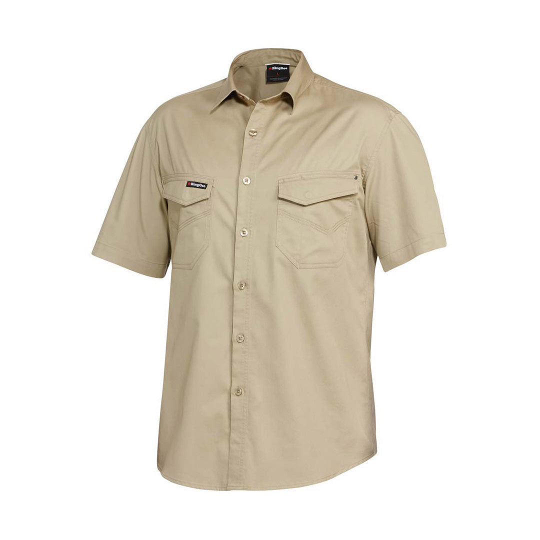 KingGee The Tradie Shirt | Mens | Short Sleeve Khaki Shirts & Tops