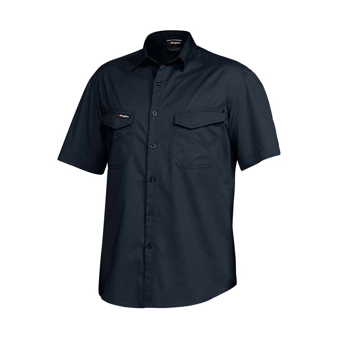 KingGee The Tradie Shirt | Mens | Short Sleeve Navy Shirts & Tops