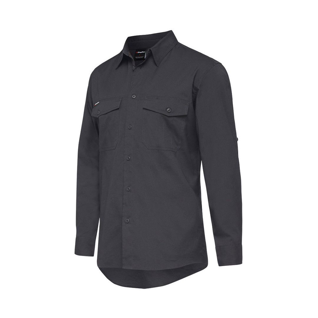 KingGee The Work Cool 2 Shirt | Mens | Long Sleeve Charcoal Shirts & Tops