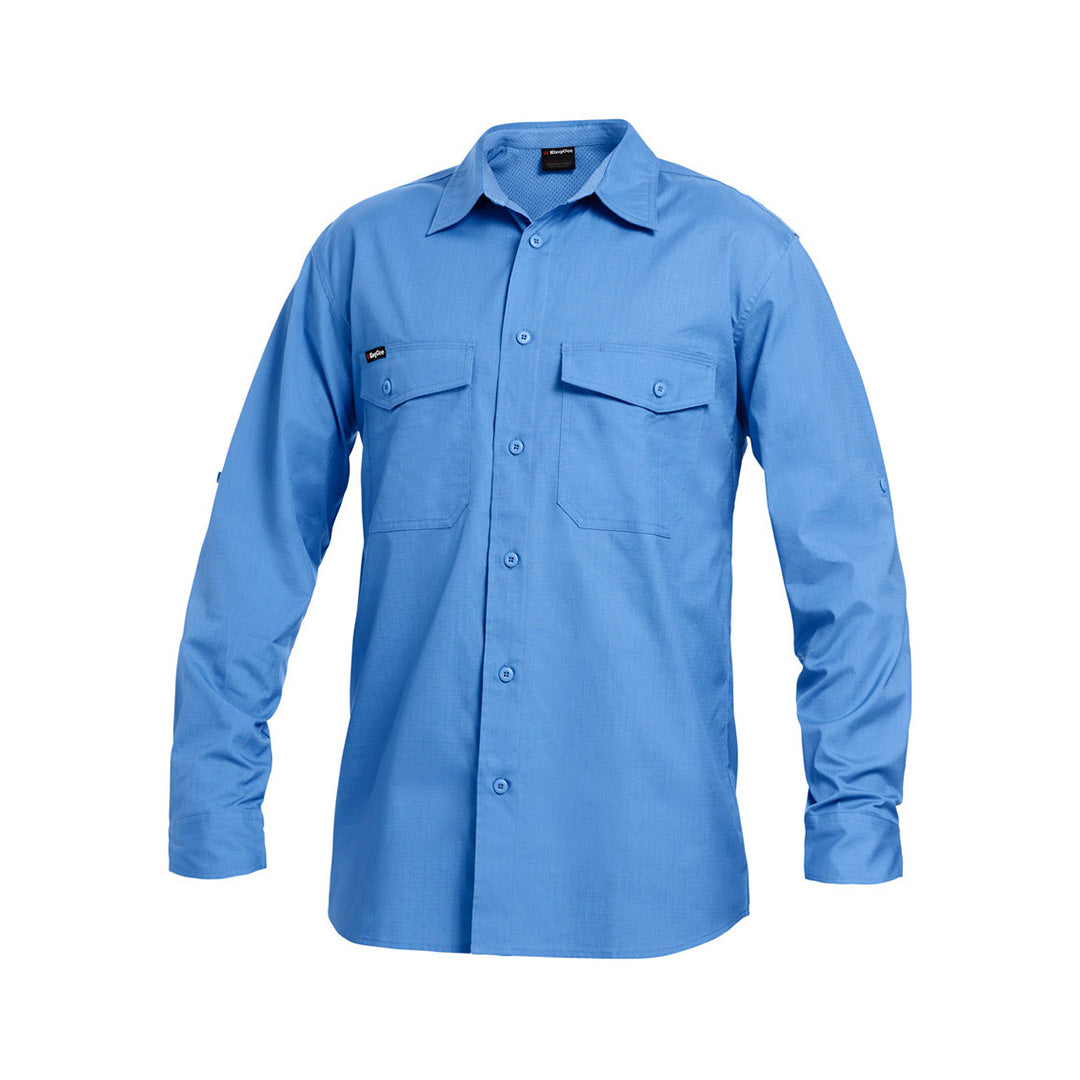 KingGee The Work Cool 2 Shirt | Mens | Long Sleeve Sky Shirts & Tops