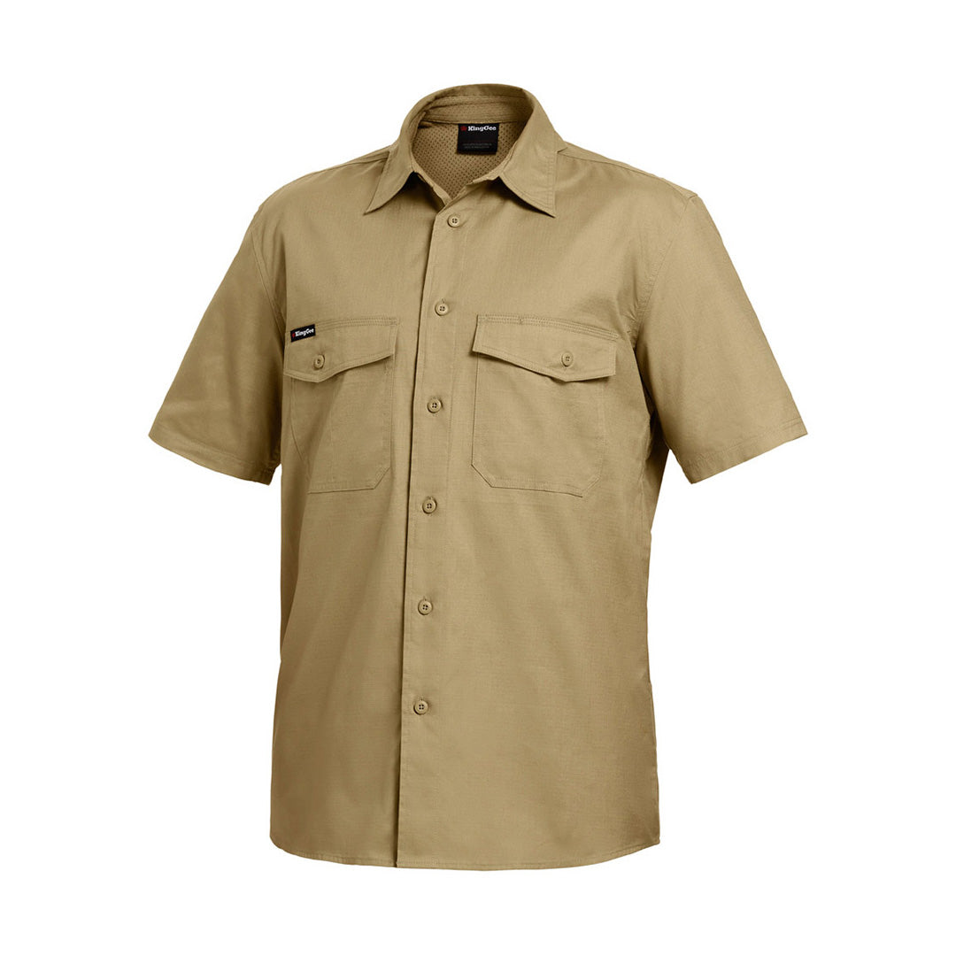 KingGee The Work Cool 2 Shirt | Mens | Short Sleeve Khaki Shirts & Tops