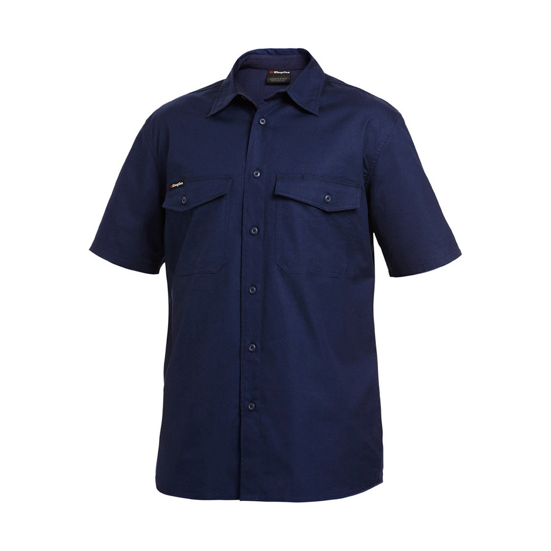KingGee The Work Cool 2 Shirt | Mens | Short Sleeve Navy Shirts & Tops