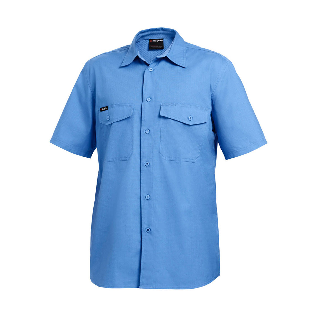 KingGee The Work Cool 2 Shirt | Mens | Short Sleeve Sky Shirts & Tops