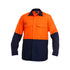 KingGee The Work Cool 2 Spliced Shirt | Mens | Long Sleeve Orange/Navy Shirts & Tops