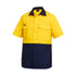KingGee The Work Cool 2 Spliced Shirt | Mens | Short Sleeve Yellow/Navy Shirts & Tops