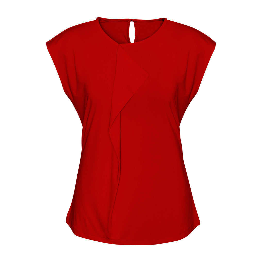 Biz Collection The Mia Pleat Knit Top | Ladies Clearance Red Shirts & Tops