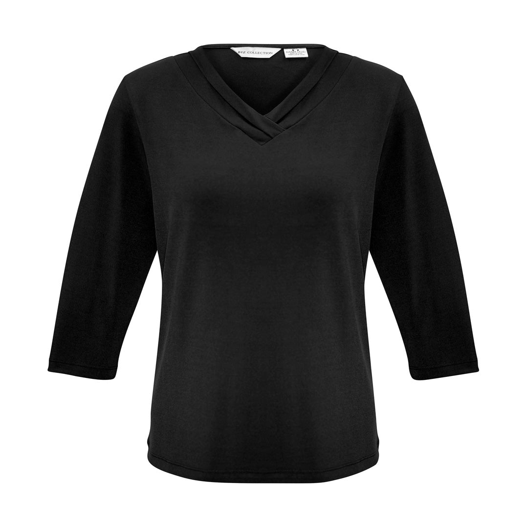 Biz Collection The Lana Top | Ladies | 3/4 Sleeve Black Shirts & Tops
