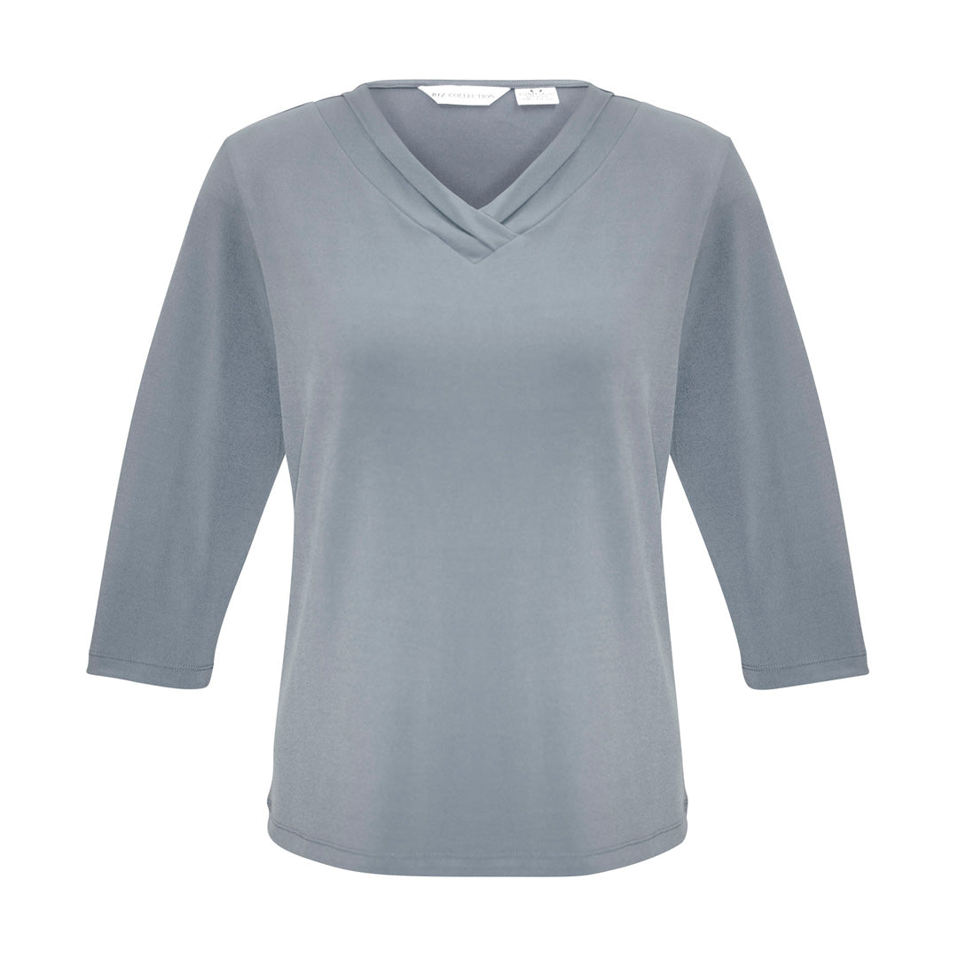 Biz Collection The Lana Top | Ladies | 3/4 Sleeve Clearance Silver Shirts & Tops