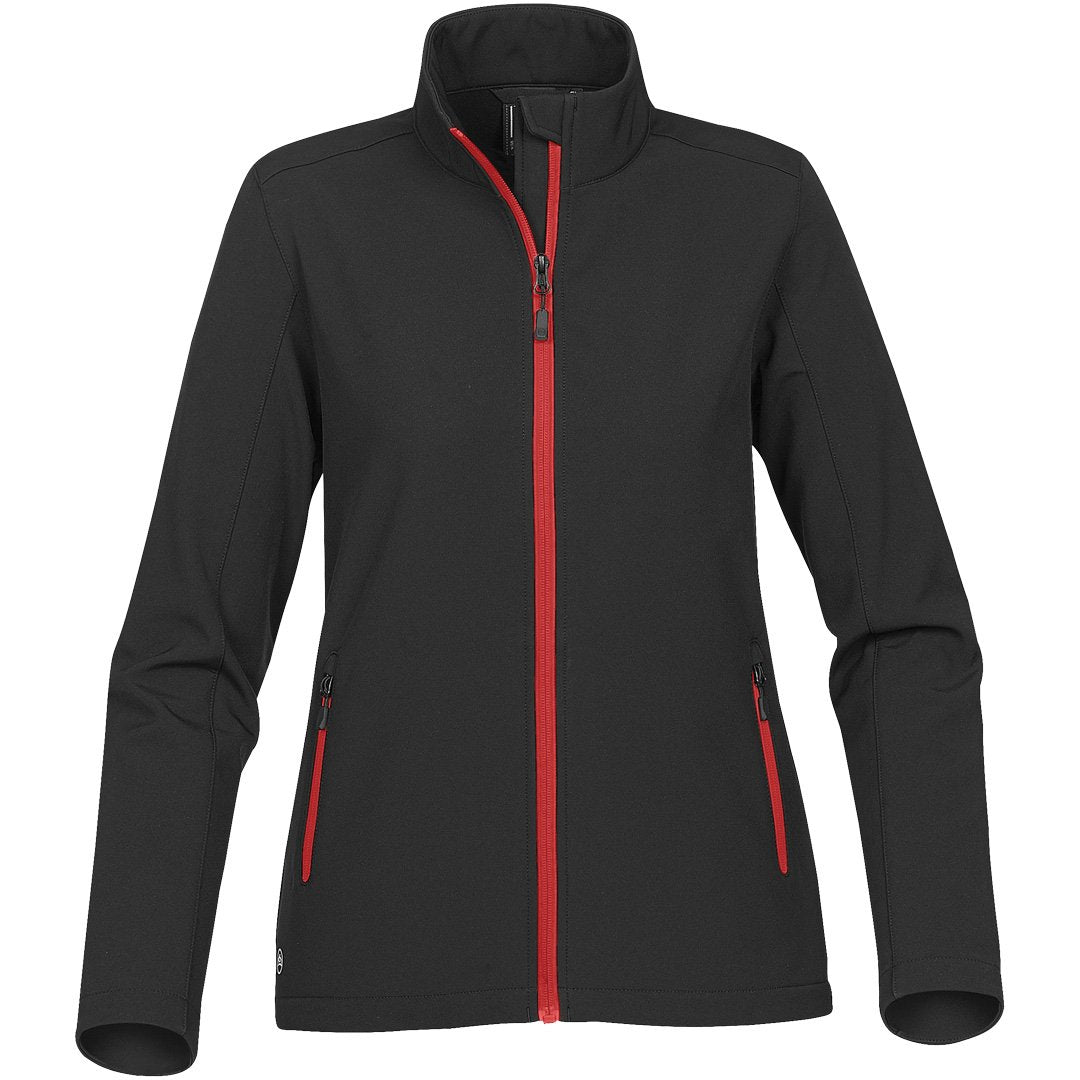 Stormtech The Orbiter Softshell Jacket | Ladies Black/Red Coats & Jackets