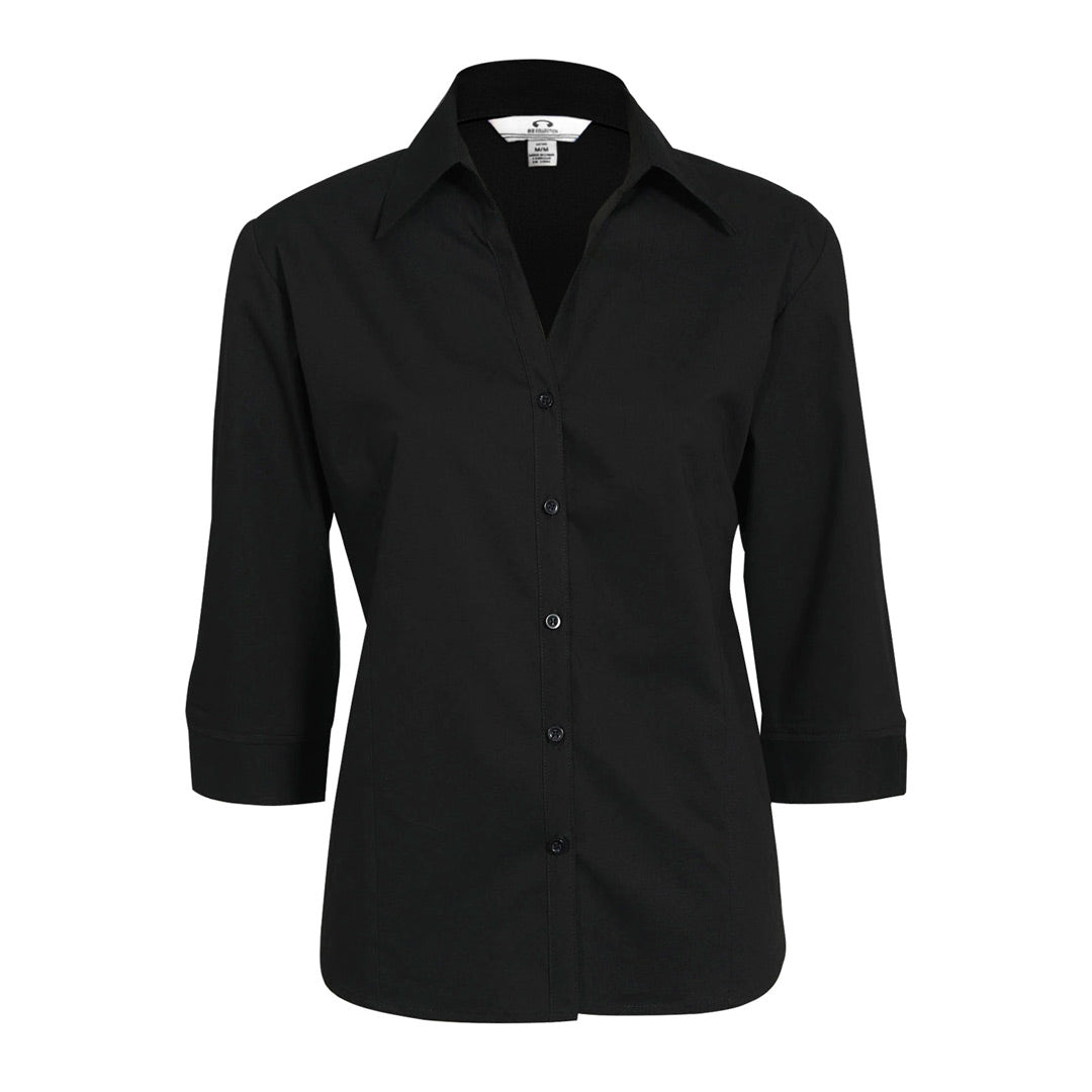 Biz Collection The Metro Shirt | Ladies | 3/4 Sleeve Black Shirts & Tops