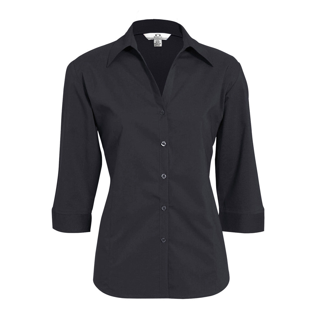 Biz Collection The Metro Shirt | Ladies | 3/4 Sleeve Charcoal Shirts & Tops