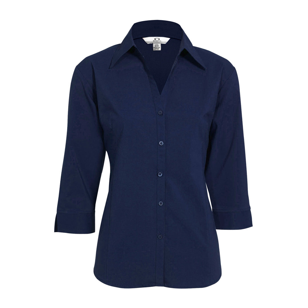 Biz Collection The Metro Shirt | Ladies | 3/4 Sleeve Navy Shirts & Tops