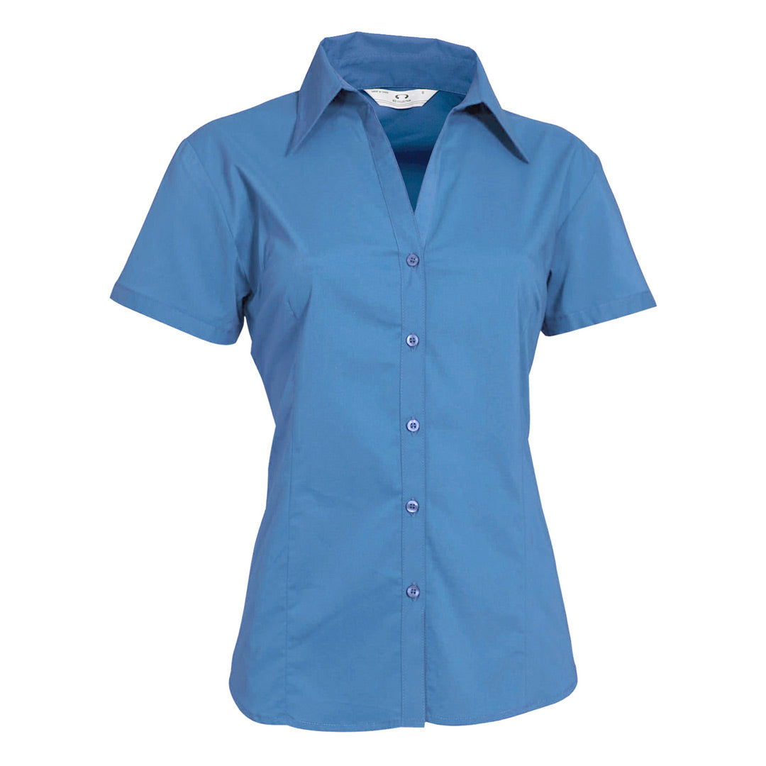 Biz Collection The Metro Shirt | Ladies | Short Sleeve Mid Blue Shirts & Tops