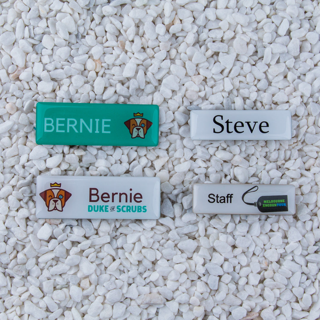 House of Uniforms The Domed Name Badge | Pin or Magnet Fitting Branding