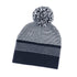 Grace Collection The Stripe Pom Pom Beanie | Unisex Navy/White Hats