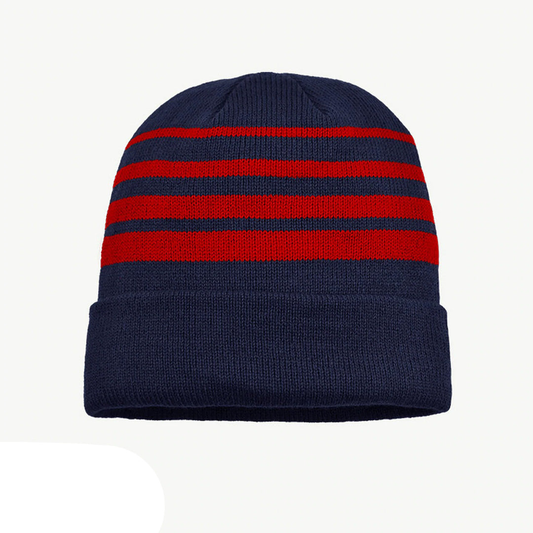 Grace Collection The Multi Stripe Beanie | Unisex Navy/Red Hats
