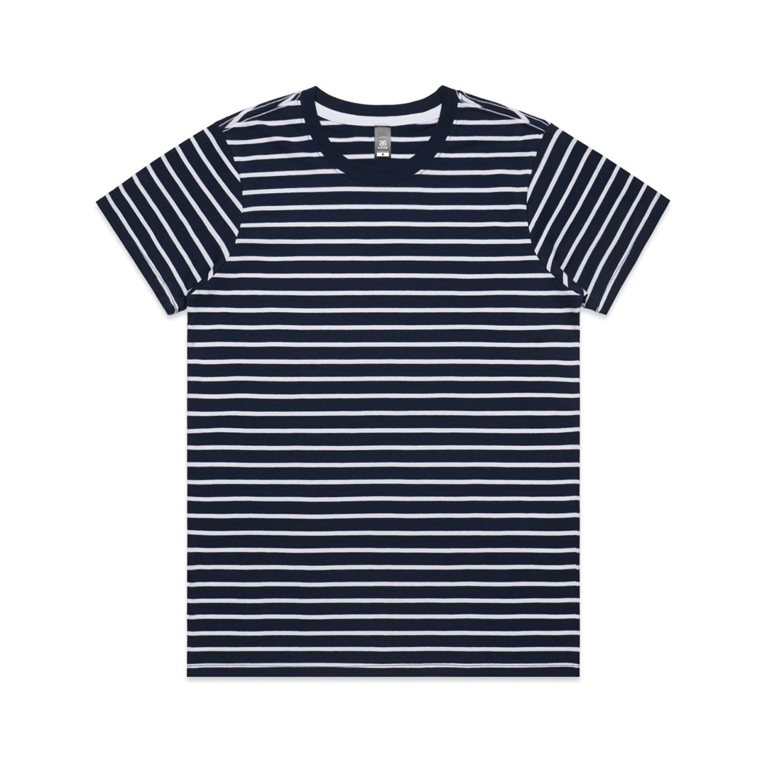 AS Colour The Maple Stripe Tee | Ladies Navy/White Shirts & Tops