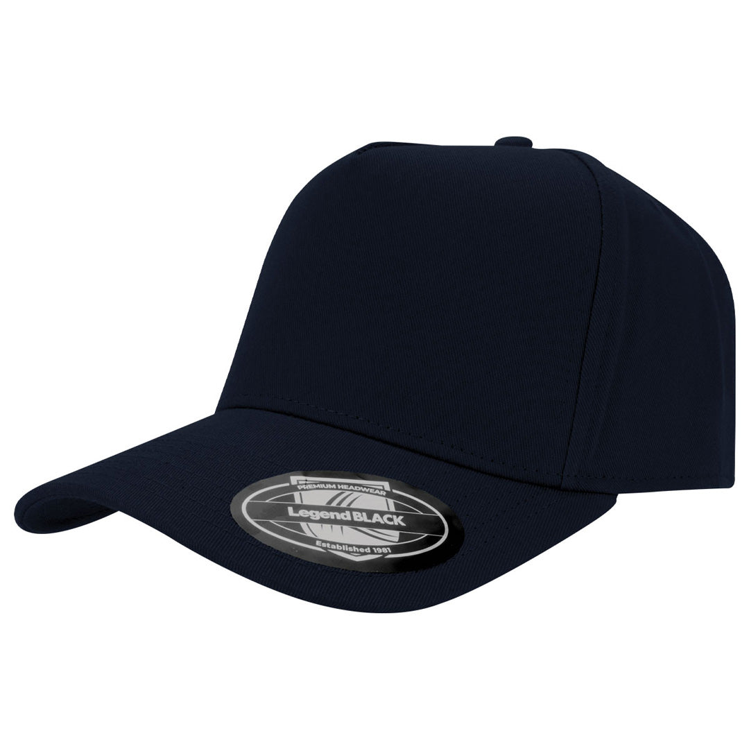 Legend Black The A Frame 5 Panel Cap Navy Hats