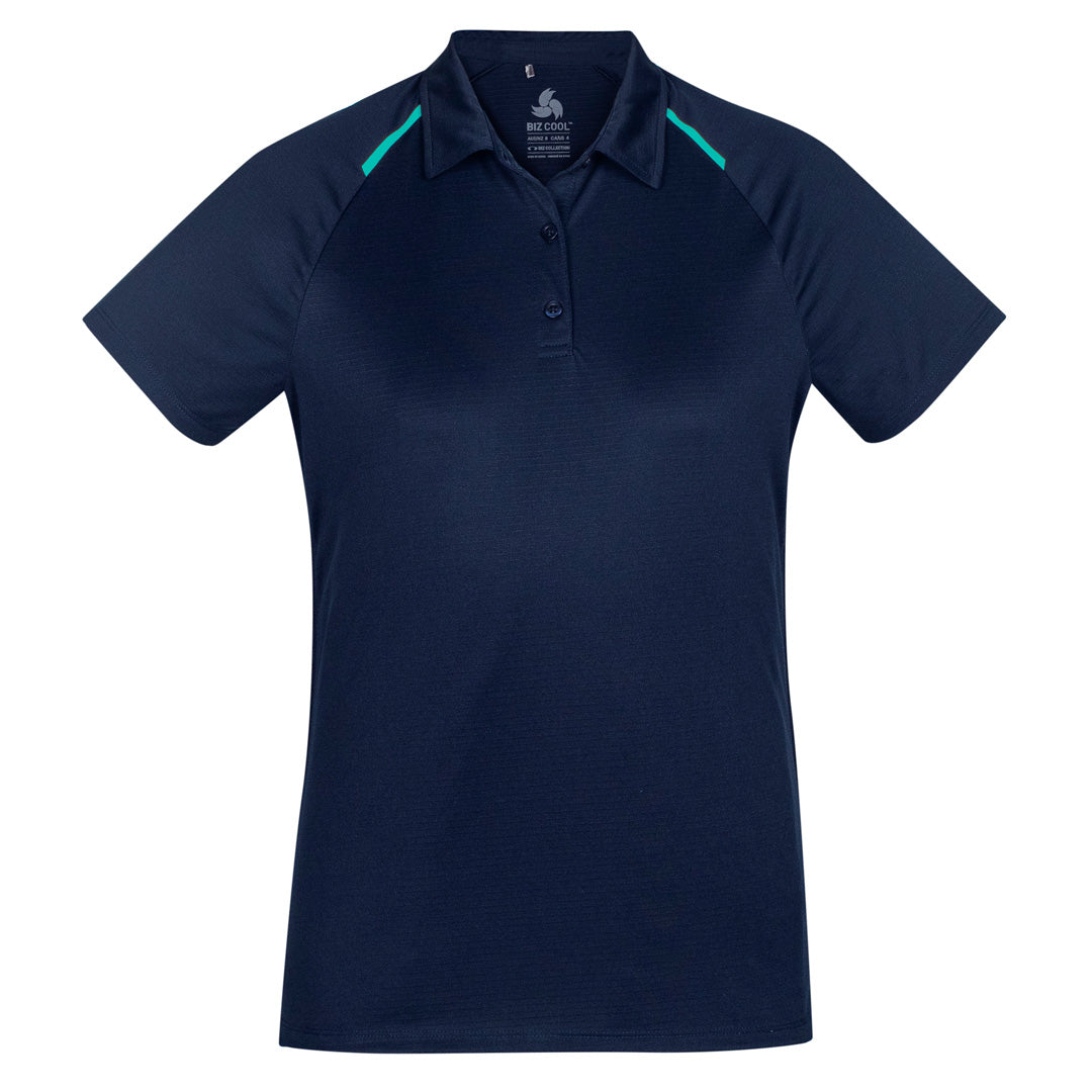Biz Collection The Academy Polo | Ladies | Short Sleeve Navy/Teal Shirts & Tops