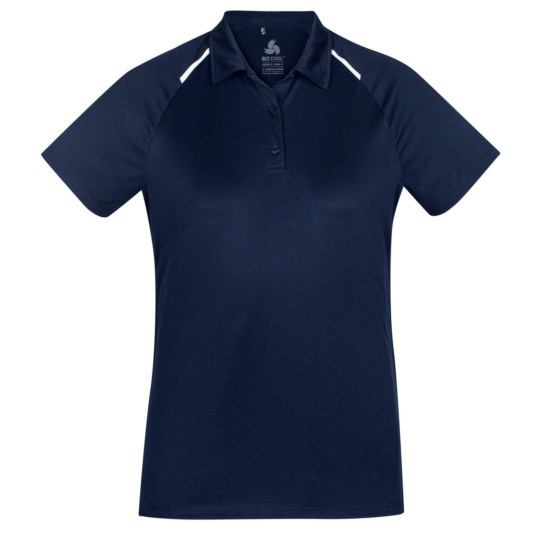 Biz Collection The Academy Polo | Ladies | Short Sleeve Navy/White Shirts & Tops