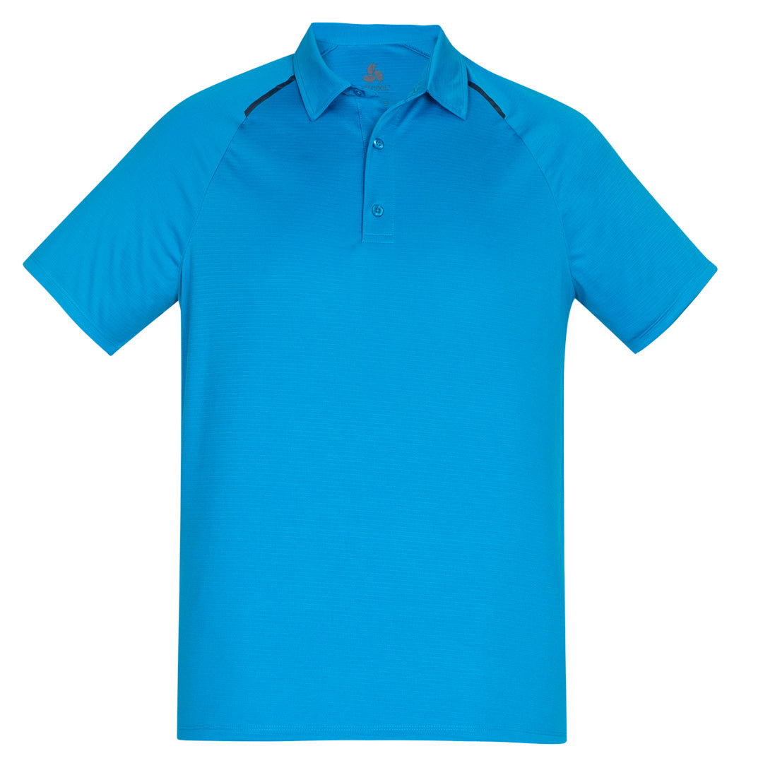 Biz Collection The Academy Polo | Mens | Short Sleeve Cyan/Navy Shirts & Tops