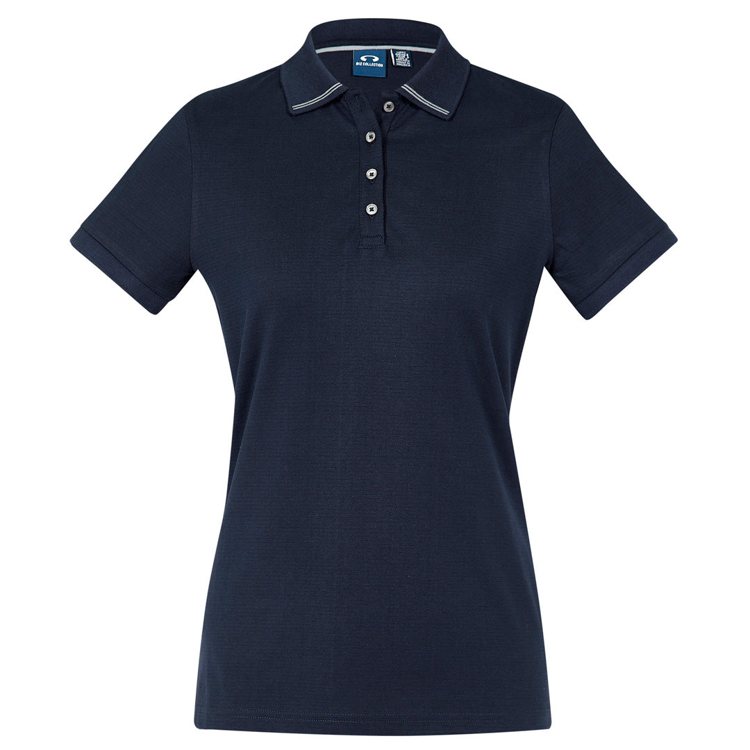 Biz Collection The Aston Polo | Ladies | Short Sleeve Navy/Silver Shirts & Tops