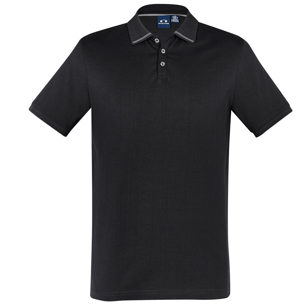 Biz Collection The Aston Polo | Mens | Short Sleeve Black/Silver Shirts & Tops