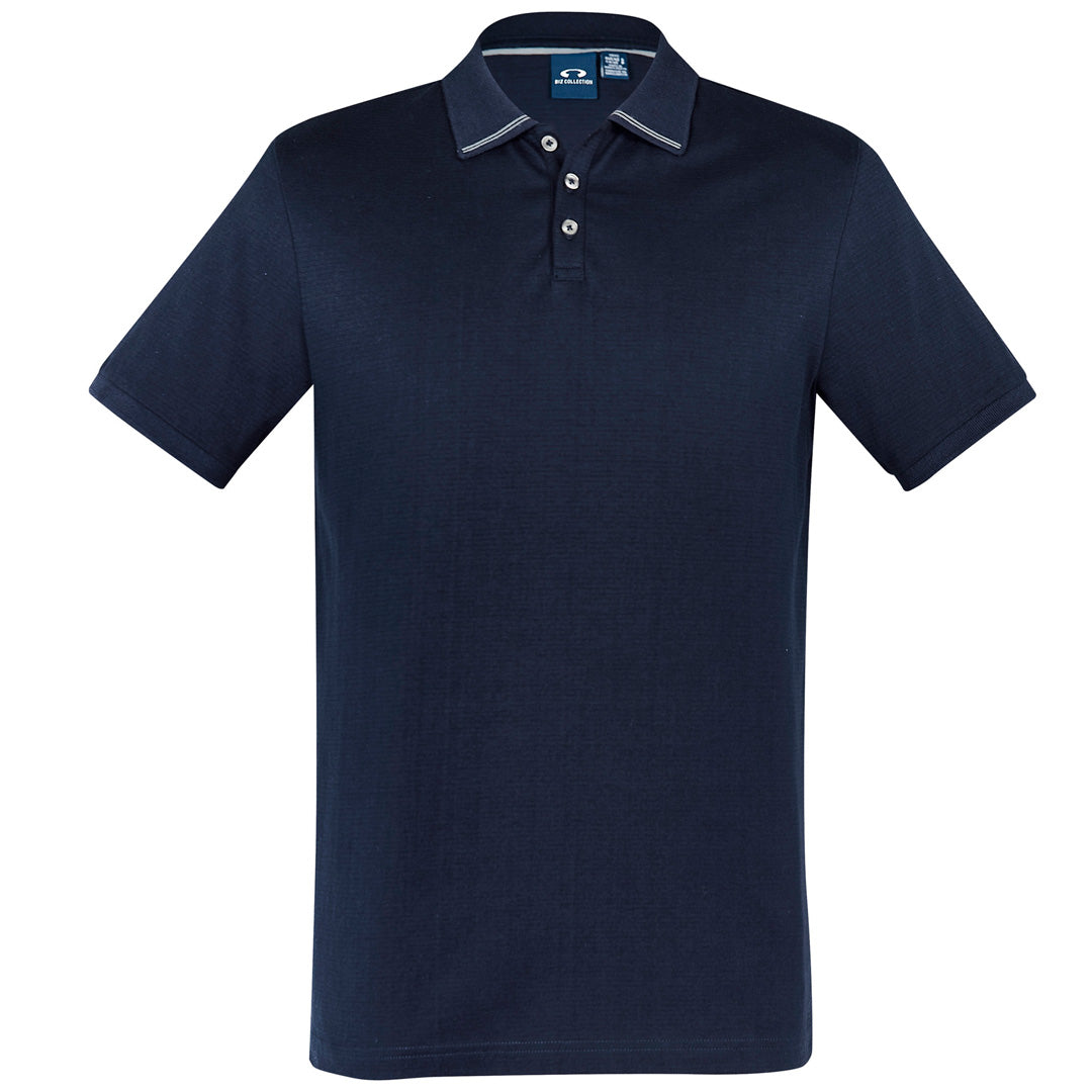 Biz Collection The Aston Polo | Mens | Short Sleeve Navy/Silver Shirts & Tops