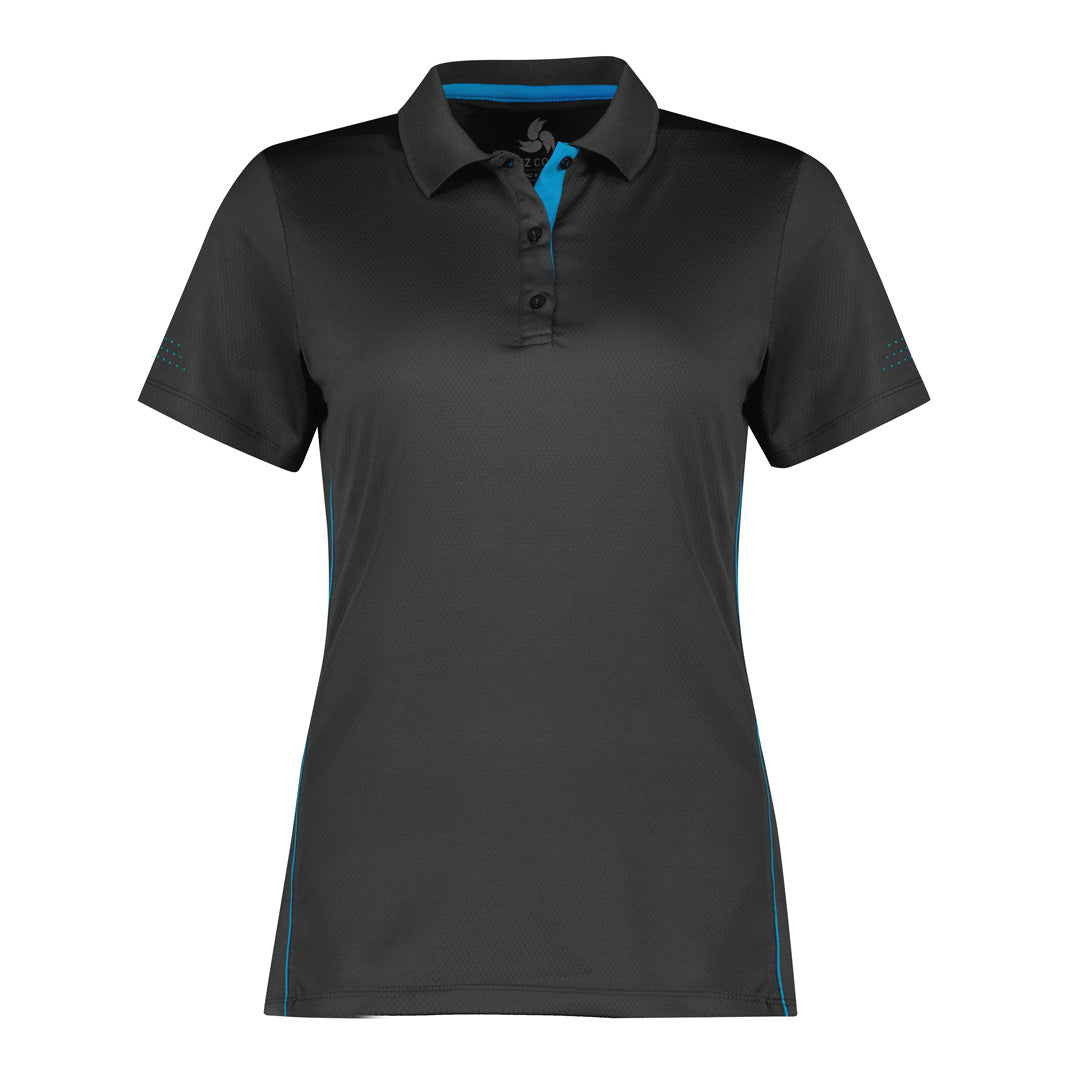 Biz Collection The Balance Polo | Ladies | Short Sleeve Grey/Cyan Shirts & Tops