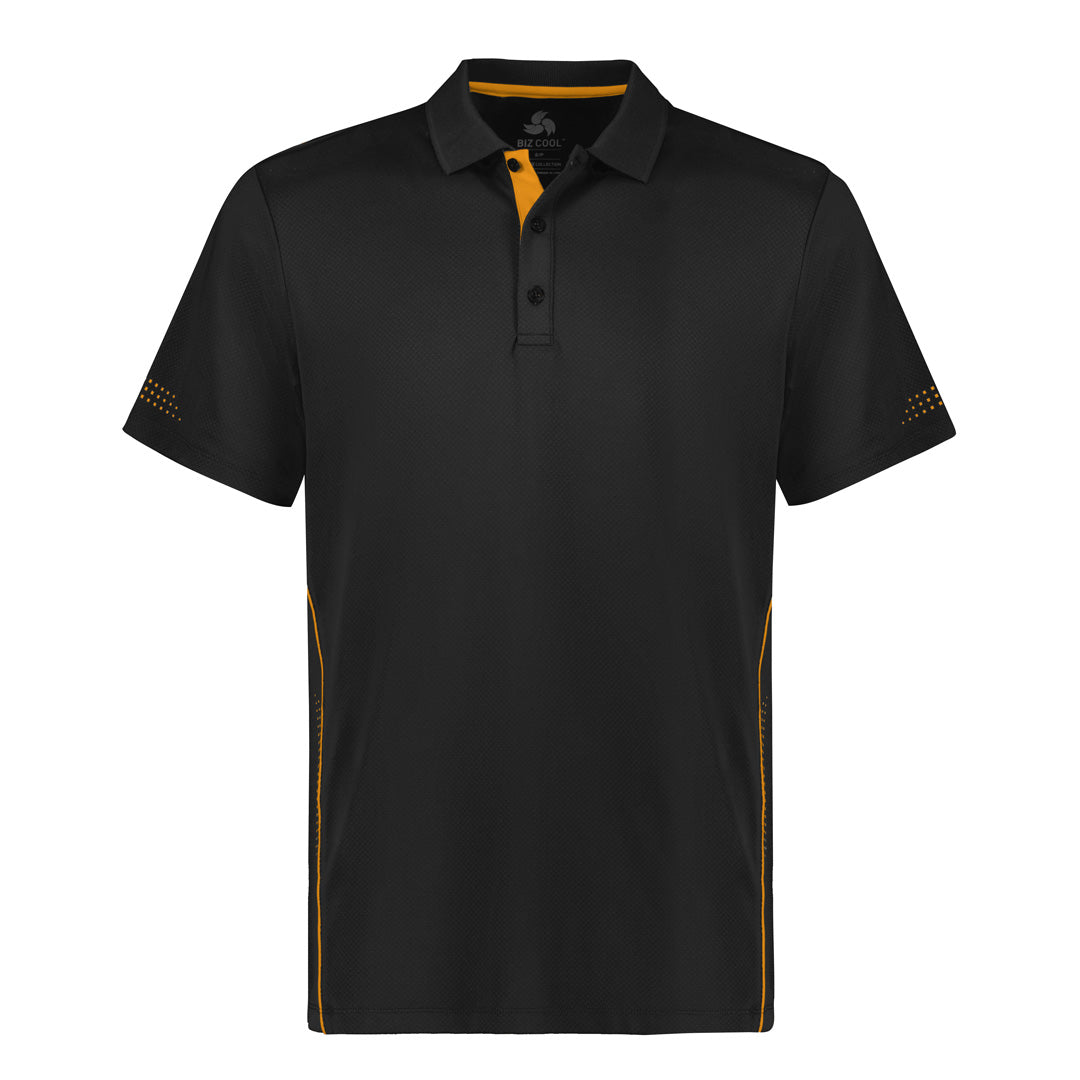 Biz Collection The Balance Polo | Mens | Short Sleeve Black/Gold Shirts & Tops