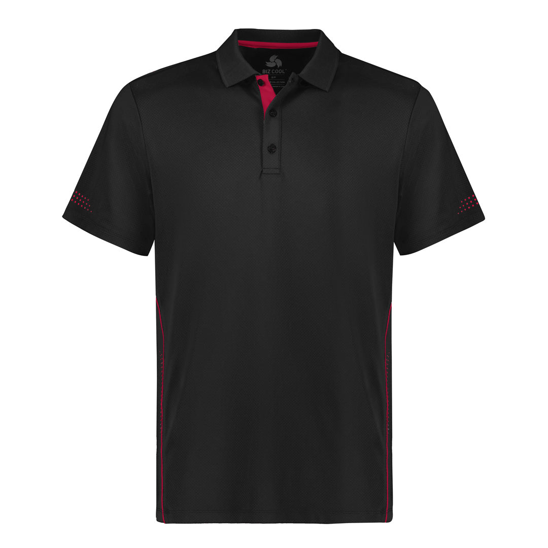 Biz Collection The Balance Polo | Mens | Short Sleeve Black/Red Shirts & Tops
