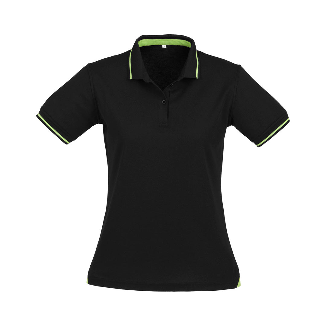 Biz Collection The Jet Polo | Ladies | Short Sleeve Black/Green Shirts & Tops
