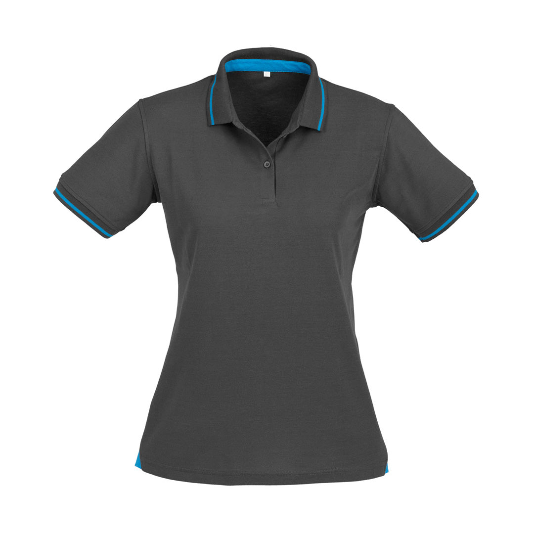 Biz Collection The Jet Polo | Ladies | Short Sleeve Steel Grey/Cyan Shirts & Tops