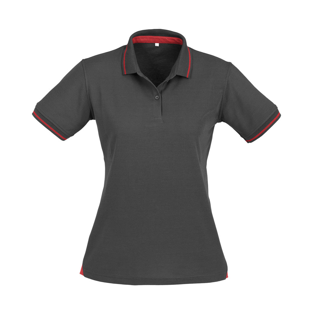Biz Collection The Jet Polo | Ladies | Short Sleeve Steel Grey/Red Shirts & Tops