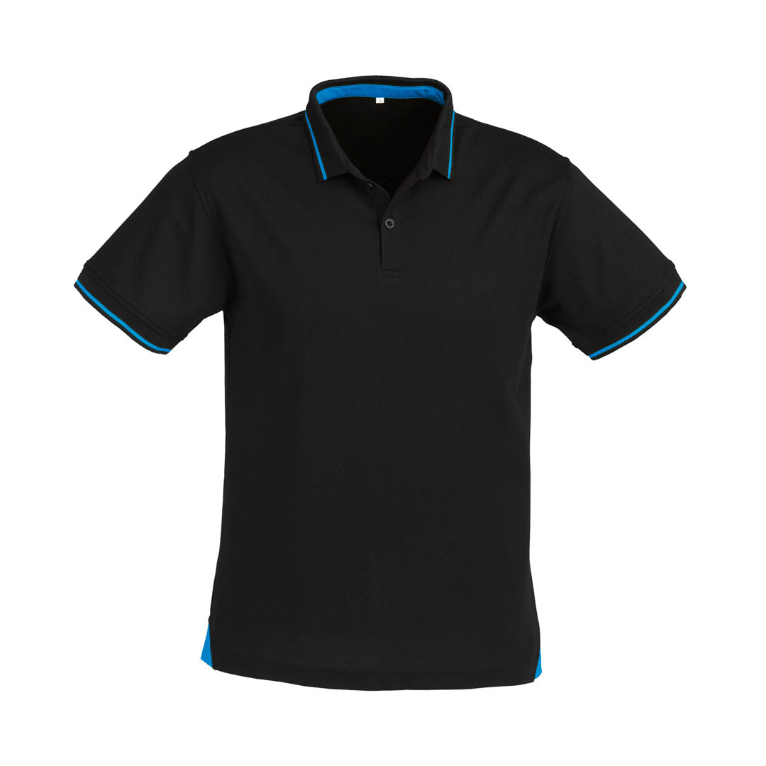 Biz Collection The Jet Polo | Mens | Short Sleeve Black/Cyan Shirts & Tops