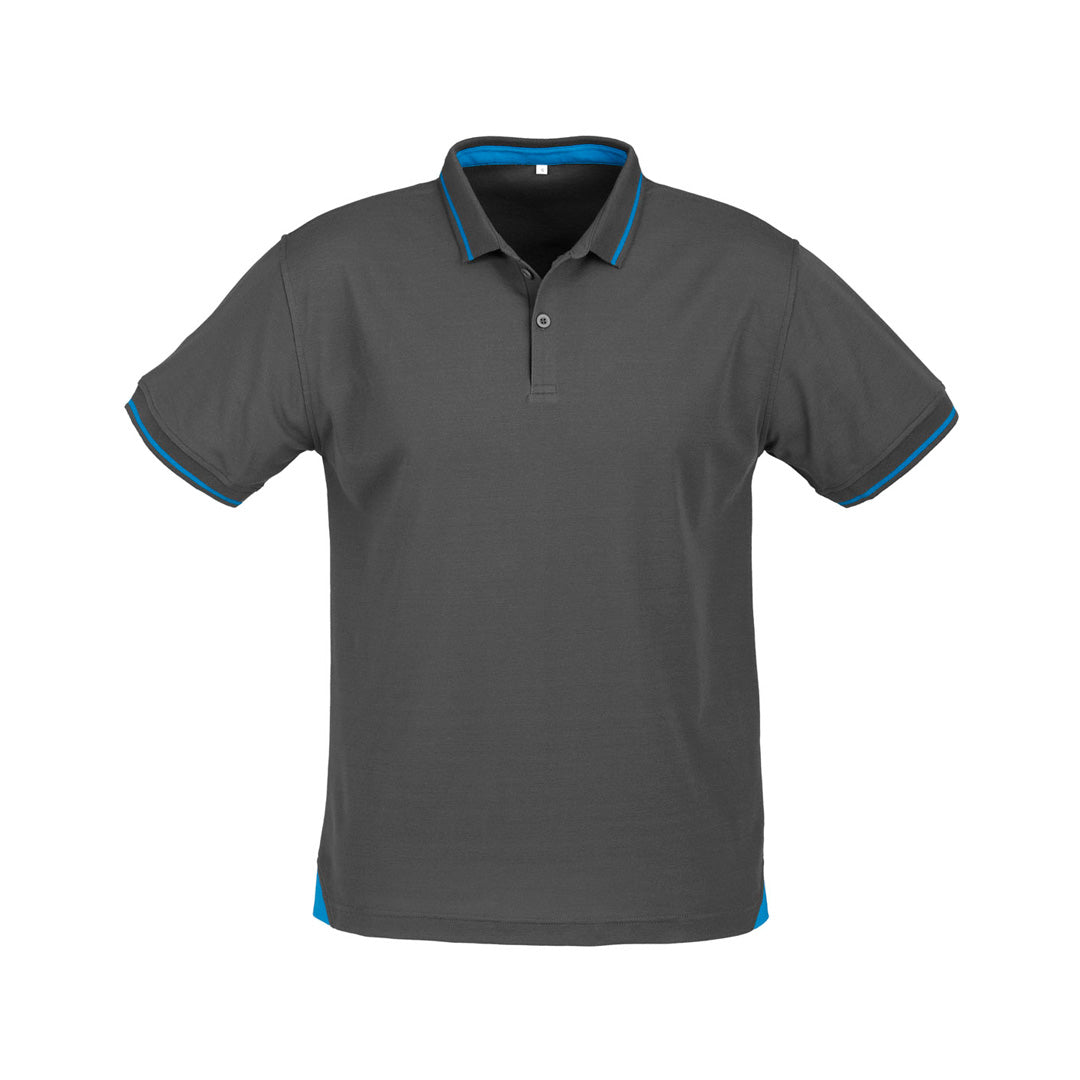 Biz Collection The Jet Polo | Mens | Short Sleeve Steel Grey/Cyan Shirts & Tops